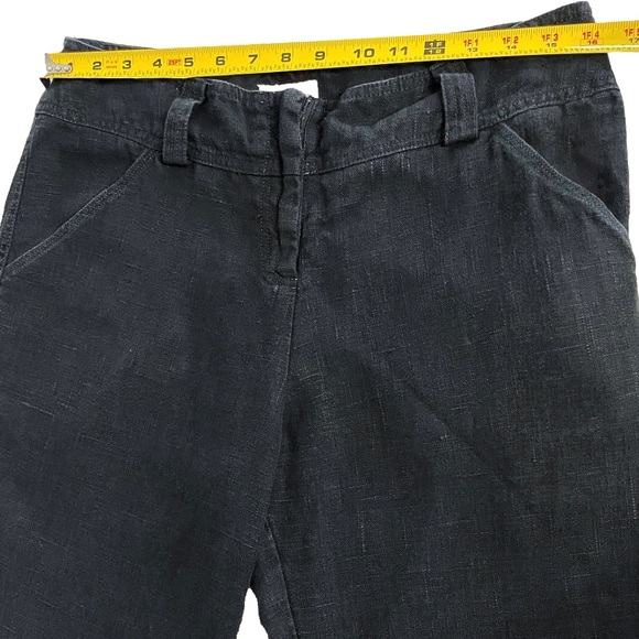 Neesh By D.A.R. Anthropologie LITHUANIAN LINEN Pants Women’s M Black Wide Leg - Picture 6 of 11